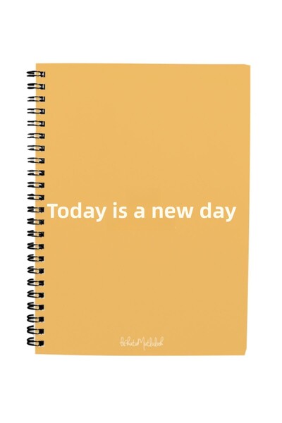 Bikutumutluluk Gift - N076 A5 Design Spiral Notebook - One New Day Yellow