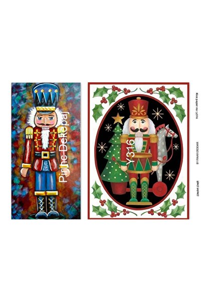 LİNEART ورق ديكوباج نحاسي بنمط عيد الميلاد الخطي رقم: Y316 - 29x42 سم