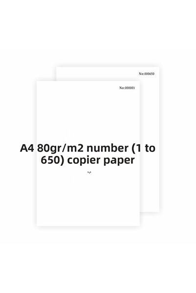 MattSa ورق نسخ A4 مرقم 1-650 مع أرقام تسلسلية (إجمالي 650 ورقة من الورق المرقم)
