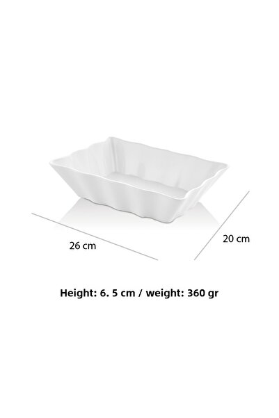 Alezy 556 Göreme Melamine Thermostar Lagoon Bread 26X20 cm White