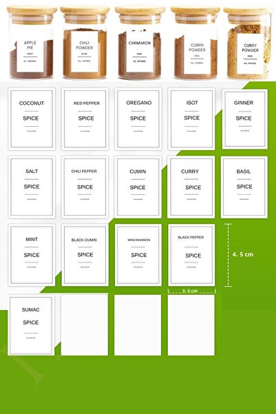 NEWNOW Etichetă albă pentru condimente rezistente la apă, 16 bucăți