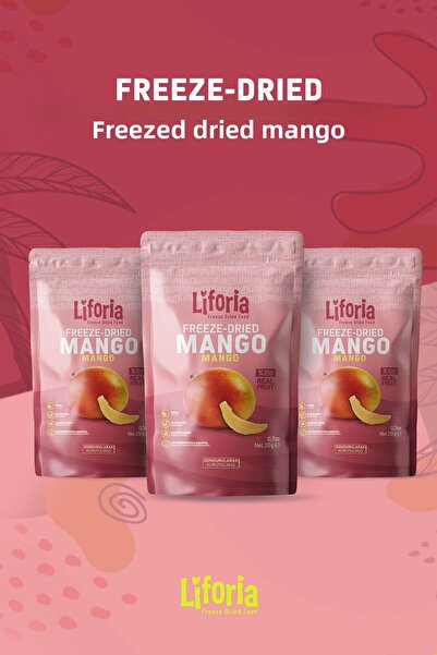 Liforia مكسرات المانجو 20 جرام - فواكه الذرة السوداء المجففة مع 3 أطعمة / ماء