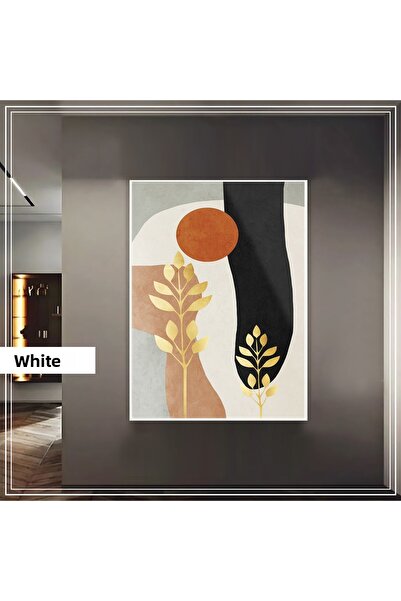 Harikabirev HARİKABİREV | MODELL ABSTRACT BOHEM GOLD -FRUNZĂ NEGRĂ | TABLA DE STICLA TEMPLATA CU CADRU, SIMPLE, VERTICALA