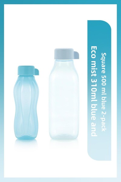 Tupperware Eco Sise 310ml Blue and Square 500 ml Blue 2-pack