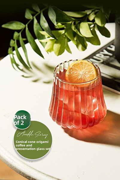 Anadolu Saray 2Pcs Heat Resistant Conical Cone Origami Style Cup | Coffee Presentation Cup - 2 Pcs