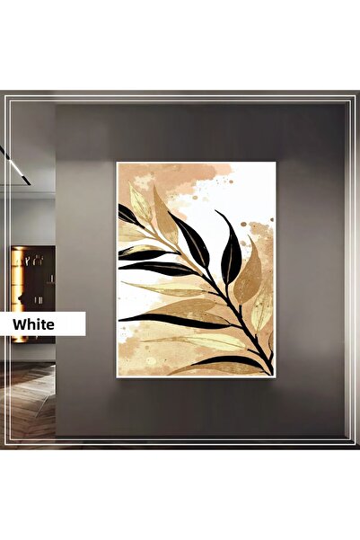 Harikabirev HARİKABİREV | MODELL ABSTRACT BOHEM GOLD -FRUNZĂ NEGRĂ | TABLA DE STICLA TEMPLATA CU CADRU, SIMPLE, VERTICALA