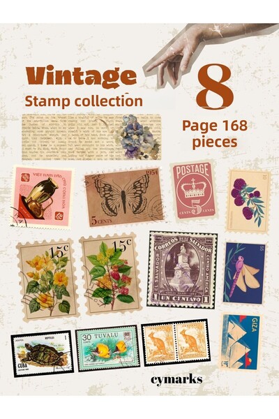 alışveriş kurdu Set de autocolante vintage cu fulgi, 8 pachete, 168 bucăți - ...