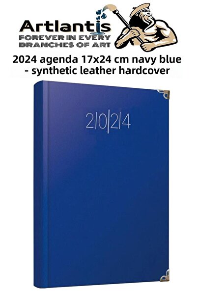 Artlantis 2024 Ajanda Navy Blue 17X24 cm Ριγέ 1 Τεμάχιο Ημερήσιο Πρόγραμμα Πρ...