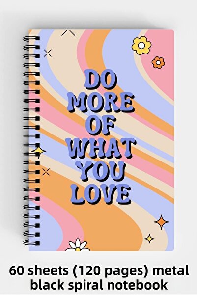 Anime Marketi دفتر ملاحظات ذو غلاف صلب مقاس A5 مع تصميم عبارة تحفيزية 120 صفحة