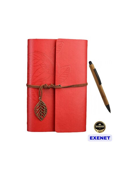 EXENET دفتر ملاحظات عتيق الحنين وقلم حبر جاف من الخيزران - مجموعة VIP مكونة م...