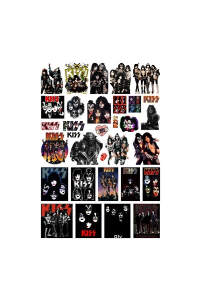 Ororabutik مجموعة ملصقات مجموعة Rock Kiss مكونة من 32 قطعة - مجموعة ملصقات مج...