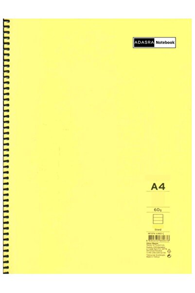 ADASRA Caiet școlar A4 Copertă din plastic cu spirală și inele 40 de foi în c...