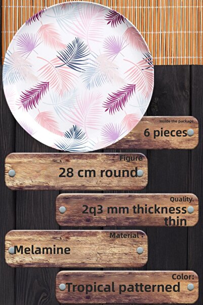 BOSSİO Fast 28cm 11-Inch Tropical Pink Serving Plate: Outdoor Garden Caravan Picnic Decorative