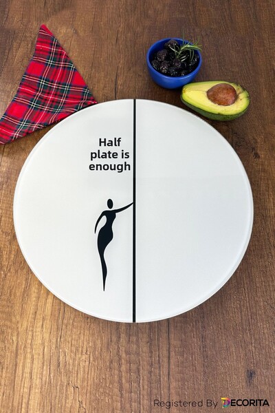 Decorita Glass Diet Plate| Glass Presentation Plate| Half Plate Enough| Diameter 32cm