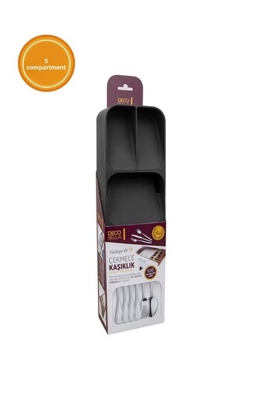 EVLE Suport Linguri Sertar 5 Compartimente 39 X 11 Cm, Antracit