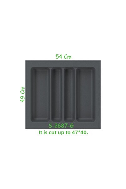 STARAX Gray 4 Compartment Plastic Ladle - Drawer Inside (S-2687-G)