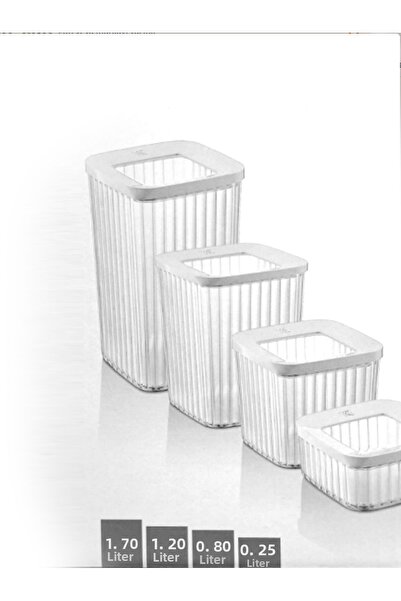 VİP AHMET مجموعة حاويات تخزين مخططة مربعة الشكل من Vip Ahmet مكونة من 4 قطع