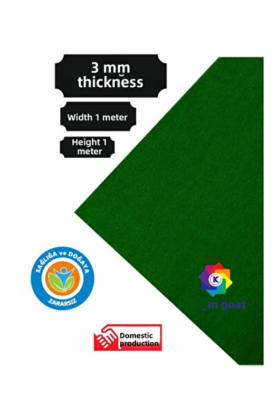 KeçeBizde جلد كالون أخضر داكن بسمك 3 ملم وطول 1 متر