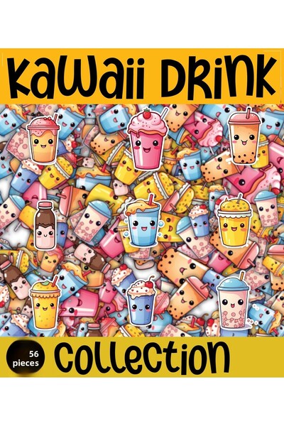 cakaybu Set de 56 de autocolante A4 cu tematică de toamnă Kawaii Sea