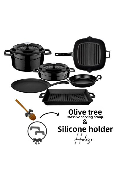 Lava Cast Iron 6X Trendy Series 8 Piece Cookware & Pans Set