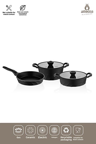 Amboss Quartz 5-Piece Cast Titanium Coated Cookware Pots Pans Set