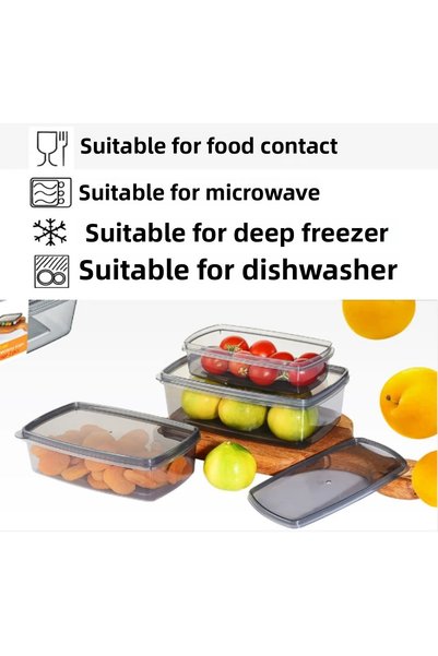 Vindex 3-Piece Square Storage Container (400/700/1200ml)