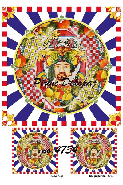 LİNEART ورق ديكوباج نحاسي Lineart رقم: L4734- 29x42 سم