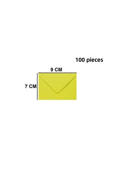 Pera İstanbul 100 ظرف صغير أصفر اللون - 7x9