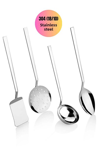 ÖzSa Home 4-Piece Luxury Steel Serving Set 304 Quality Stainless Steel 18/10 Serving Set 4 Pieces