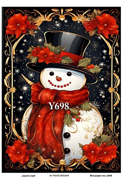 LİNEART Y698 New Year - ديكوباج نحاسي بنمط رجل الثلج مقاس 30x42