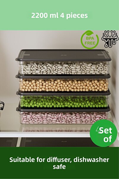 BAGER MARKET 2200 ml 4 Color Icebox Storage Container Winter Freezer Refrigerator and Food Organization