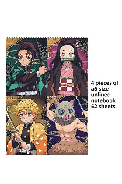nihonwosekai Demon Slayer Anime A6 Size Notebook Set Unlined 52 Sheets