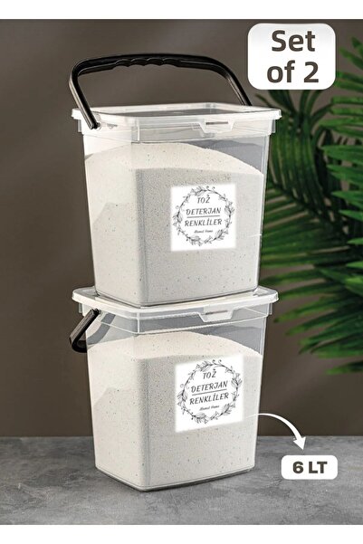 4AFACANÇEKİRGE 2 Pcs Q Box 6 Lt Detergent Holder