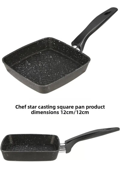 big chef Chef Star Aluminum Cast Square Mini Pancake Omelette Frying Sauce Pa...