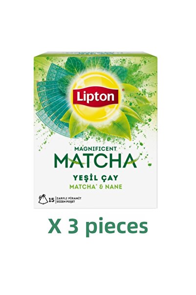 Lipton ماتشا كيس شاي بالنعناع بالأعشاب والفواكه 15 قطعة × 3 قطع