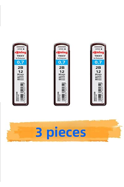 Rotring Hi-Polymer Min 2B 0.7 mm - 3 Pencils
