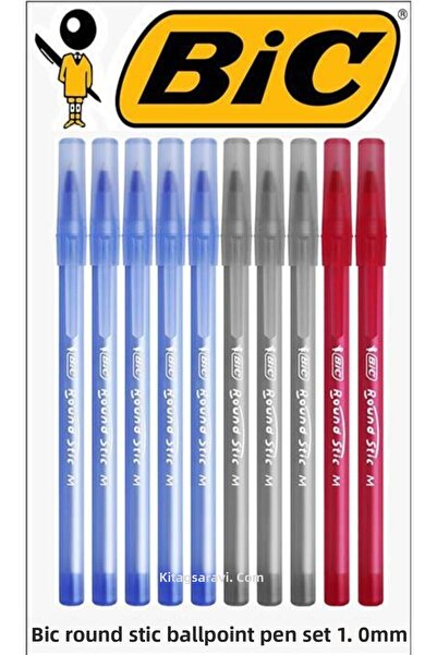 Bic قلم حبر جاف بي سي كروي أسود 10 قطع