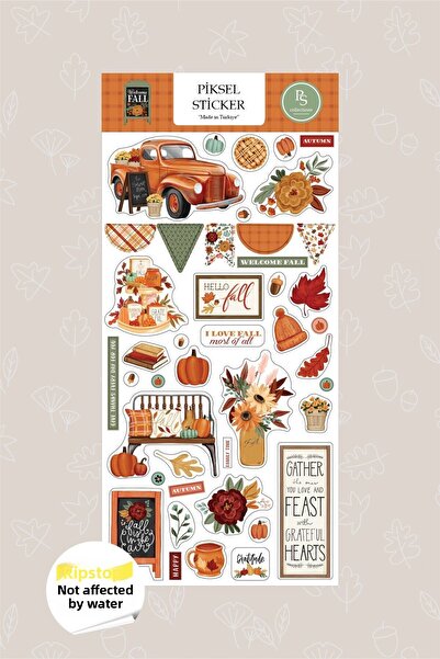 Piksel Grafik Стикер с оранжеви есенни листа