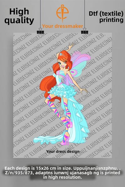 VİZYON İKRA طباعة نسيج DTF مميزة تحت عنوان "WINX CLUB BLOOM" يمكن لصقها بسهول...