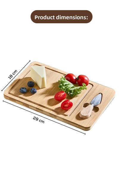 Vienev Bamboo Cheese Presentation Set with Single Blade