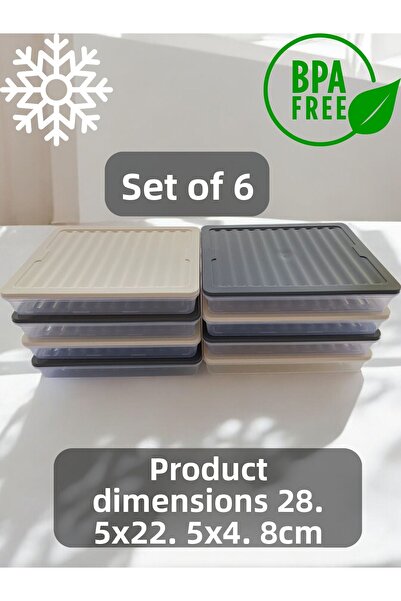 PONÇİK STORE Set of 6 2400 ml Refrigerator Organizer, Freezer and Microwave S...