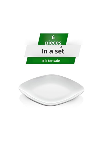 Alezy 594 Göreme Melamine Thermostar Square Serving Plate 21 cm White