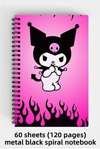 Anime Marketi دفتر ملاحظات بغلاف صلب مقاس A5 من كورومي، 120 ورقة