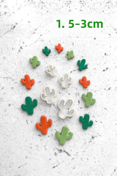 WE3D طقم قالب صلصال سيراميك بوليمر كلاي صبار 1.5 - 3 سم