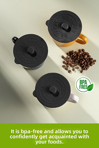 Vienev 3 Pieces Silicone Heat Protector Cup Cover, Anthracite Color