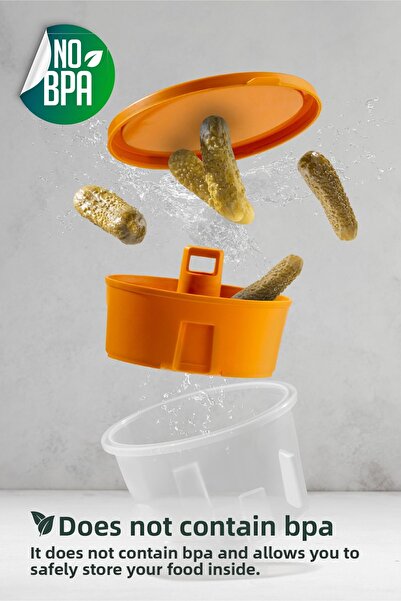 Vienev Mint Colored Multi-Purpose Presenter Olive Pickled Cheese Storage Container with Strainer