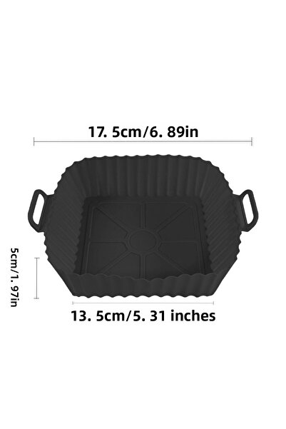 Choice Black-17cm Air Fryer Silicone Liners Pot,Airfryer Basket Cooking Gadgets ,Reusable Baking Tray Non-s