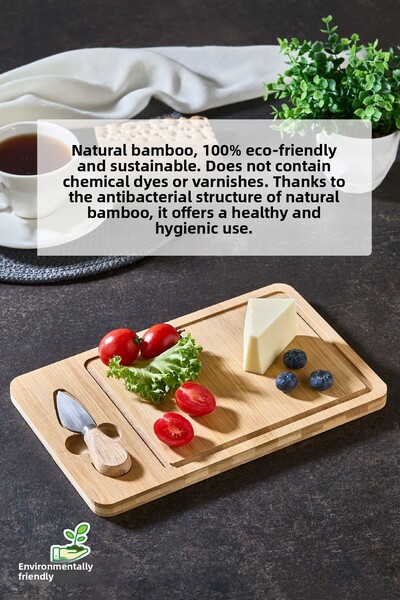 Vienev Bamboo Cheese Presentation Set with Single Blade