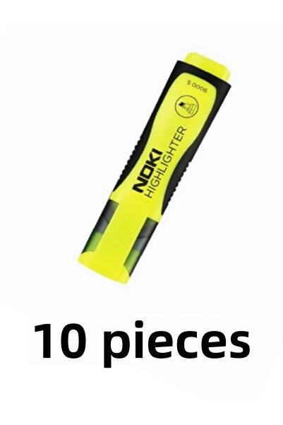 Noki 10 قطع قلم تحديد أصفر 9000