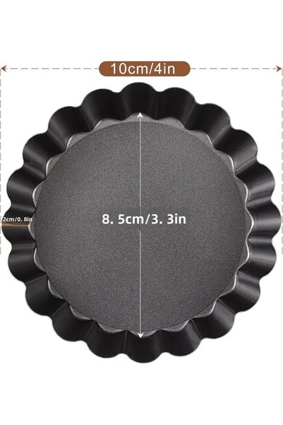 Epinox 6 Pcs Tart Mold 10 cm (Trt-10) Fireproof, Non-Stick - Base Lift Model